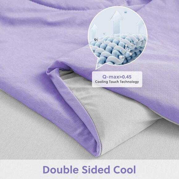 Cooling Comforter King Size, Purple Summer Cooling Blanket - Picture 4 of 7